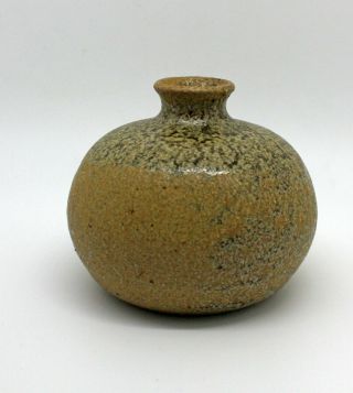 Vintage Mid Century MCM Studio Pottery Vase Signed CW AW AV? Tactile Glaze 2