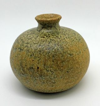 Vintage Mid Century MCM Studio Pottery Vase Signed CW AW AV? Tactile Glaze 3