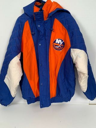 Vintage Starter York Islanders Nylon Jacket Mens Size Xl Nhl Ny Hockey