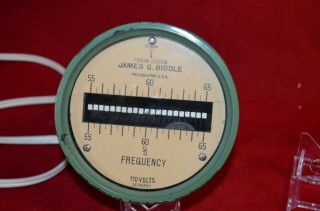 Vintage James G.  Biddle Frequency Indicator Industrial Steam Punk Decoration
