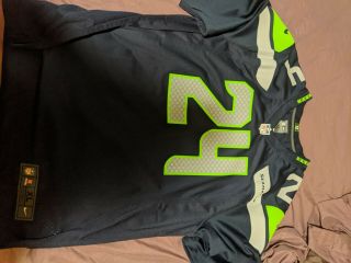 100 Authentic Marshawn Lynch Seattle Seahawks Nike Jersey On Field