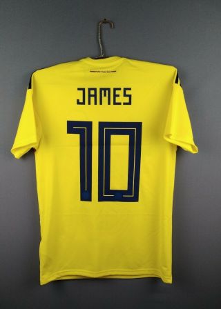 James Colombia Soccer Jersey Small 2018 2019 Home Shirt Cw1526 Adidas Ig93