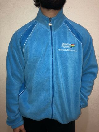 Official Team BENETTON Formula 1 Renault Racing Light Blue Fleece Jacket XL 2