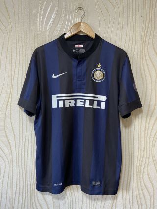 Inter Milan 2013 2014 Home Football Shirt Soccer Jersey Nike 532844 - 411 J.  Zanet