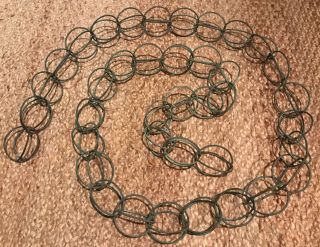 Vintage Patinated Copper Double Link Rain Chain Approximately 108 " Great Patina