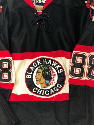 CCM Black STITCHED Reebok Chicago Blackhawks Kane 88 NHL Hockey Jersey Size 50 2