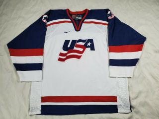 Vintage Team Usa Olympics Nike Hockey Jersey Size 2xl Red White Blue