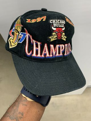 1997 Chicago Bulls Nba Champions Hat / Cap Michael Jordan Nba Finals