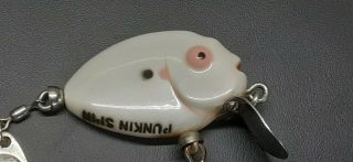 Vintage Heddon Tiny Punkin Spin Fishing Lure Rare Pink Eyes