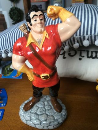 Vintage Walt Disney Beauty & The Beast Gaston 10” Ceramic Porcelain Figurine Htf
