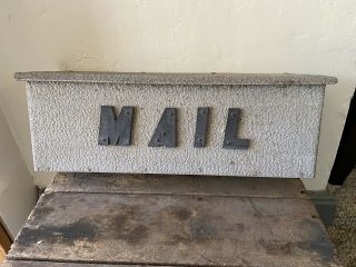Vintage Mid - Century Modern Aluminum wall mount Mailbox 2