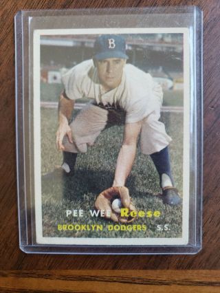 1957 Topps Pee Reese Brooklyn Dodgers 30 Baseball Card