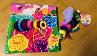Vintage Lisa Frank Buzz The Bumblebee 3 Ring Binder And Plush Beanie
