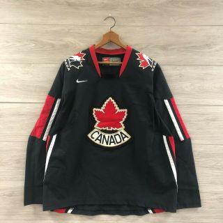 Team Canada Nike Hockey Iihf World Juniors Jersey Black Size Large