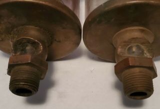 Antique Vintage Hit Miss Pair Brass Engine Drip Oilers 3