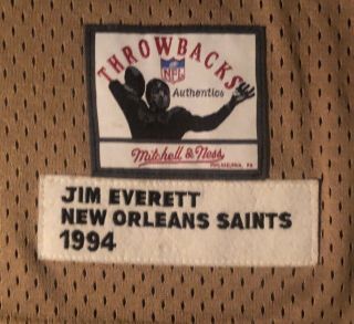 Orleans Saints Jim Everett Mitchell Ness 75th Anniversary Jersey Mens Sz 54 3