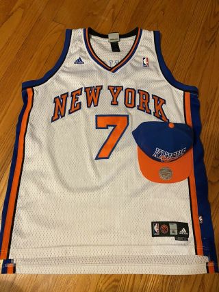Adidas Nba York Knicks Carmelo Anthony 7 Home White Jersey Mens Xl Plus Hat