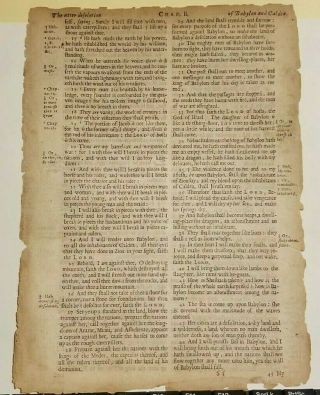 Unique Item: 400 Year Old King James Bible Leaf Dated 1613 C.  E.
