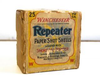 Vintage Winchester Repeater Paper Shot Shell Box - 16 Ga.  - 2 Part Box - Empty