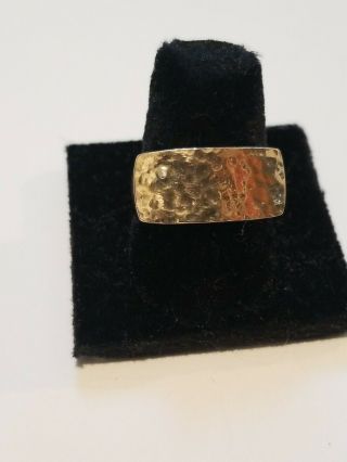 Vintage Sterling Silver 14k Yellow Gold Ring Size 6.  5