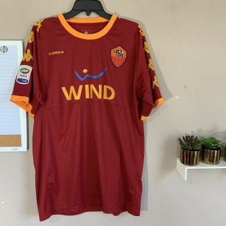 2007 - 2008 As Roma Asr Football Jersey Shirt Home Wind Kappa Mens Size Xl Red