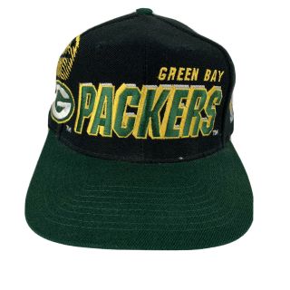 Vintage Green Bay Packers Hat Sports Specialties Shadow Snapback Cap Script 90s