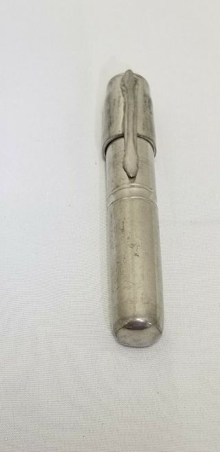 Vintage English Pewter Pocket Pen Flask.  Made In Sheffield