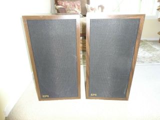 Vintage Epi 100v Loudspeakers Walnut Vinyl Enclosure 21 " X 11 " X 9 "