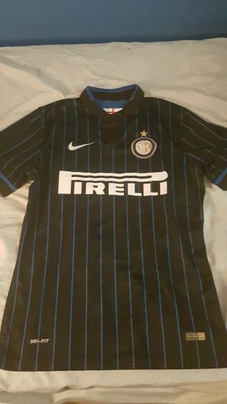 Nike Inter Milan Player Issue Soccer Jersey Shirt 2014/15 Size M
