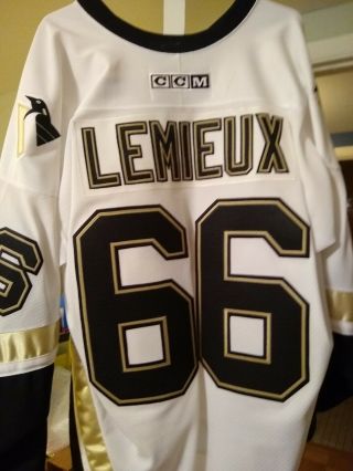 Mario Lemieux 66 Pittsburgh Penguins CCM Official License Jersey XL 3