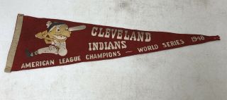 1948 Cleveland Indians World Series Felt Pennant Chief Wahoo