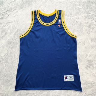 Vintage Champion Golden State Warriors Blank Jersey Size 44 Blue