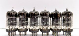 6 Vintage 1957 General Electric 12au7 Tubes Matched Date Codes 57 - 30
