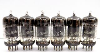 6 Vintage 1957 General Electric 12AU7 Tubes Matched Date Codes 57 - 30 2