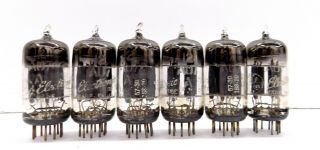 6 Vintage 1957 General Electric 12AU7 Tubes Matched Date Codes 57 - 30 3