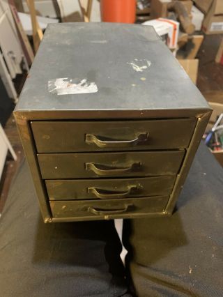Vintage 4 Drawer Metal Storage Cabinet - Industrial Storage Bin