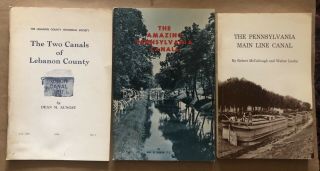 3 Rare Pennsylvania Canal History Books - Lebanon County - Main Line
