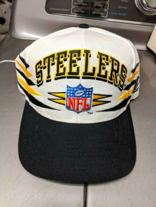 Vintage Pittsburgh Steelers Logo Athletic Snapback Hat Pro Line Nfl