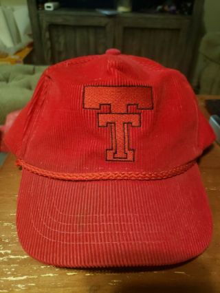 Vintage Logo Texas Tech Red Raiders Rope Snapback Trucker Hat Cap Made In Korea