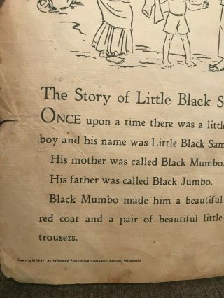 LITTLE BLACK SAMBO,  THE STORY OF 1937 RARE WHITMAN 3