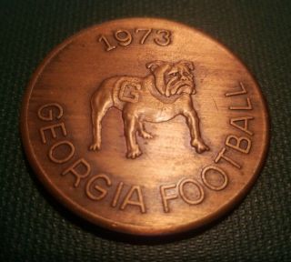 Vintage Uga University Of Georgia Bulldogs Coin 1973 Schedule