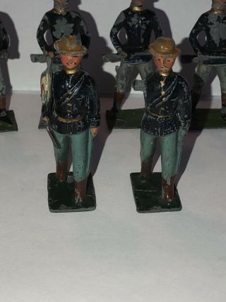 6 Vintage W BRITAIN JR.  Toy Lead Civil War Soldiers UNION CONFEDERATE Soldiers 2