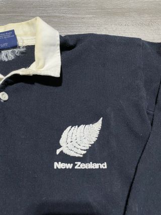 Vintage Zealand All Blacks Canterbury Long Sleeve Rugby Polo Shirt Mens M 3