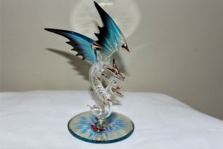 Vintage Glass Baron Jewel Keeper Swarovski Crystal Dragon Sculpture Figure