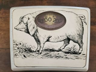 Borg Pig Hog Bathroom Retro Scale Dial Weight Kilo Pounds Novelty Mcm Vtg Deber.