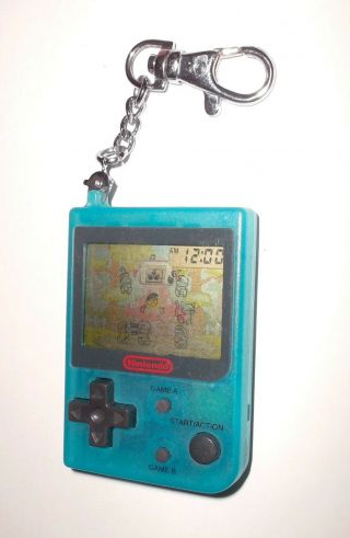 1998 Vintage Nintendo Mini Classic The Smurfs Keychain Game Lcd Game Watch