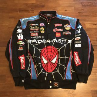 Spider - Man 3 Movie Promo Nascar Racing Jacket Medium Jh Designs Usa