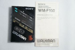 Vintage Sony Walkman Wm - F100ii Am - Fm Stereo Cassette Player,