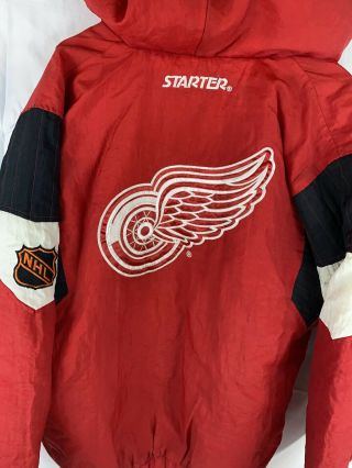 Vintage Detroit Red Wings Starter NHL 1/4 Zip Insulated Jacket Size XL 3