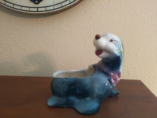 40s 50s Vintage Whimsical Ceramic Planter Sea Lion Figurine Figure Seal Pottery